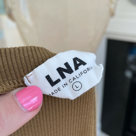 LNA revolve easy rib tank dress olive khaki large - Picture 6 of 8